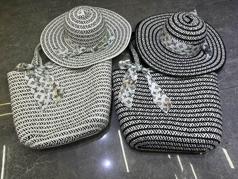 LV beach bag & hat dx04